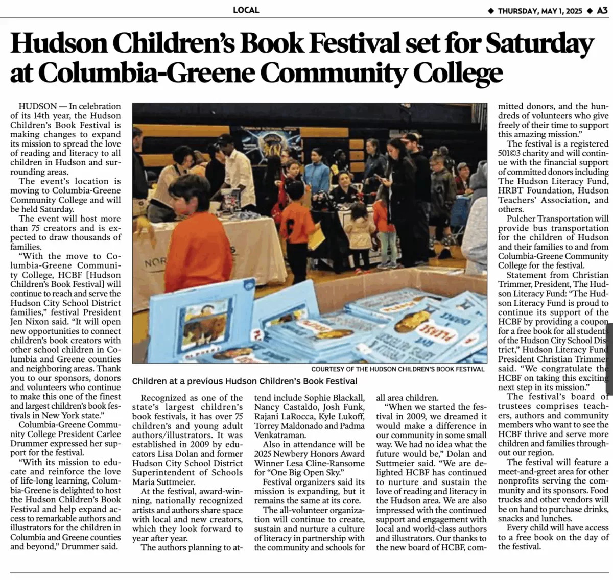 The 2025 Hudson Children's Book Festival